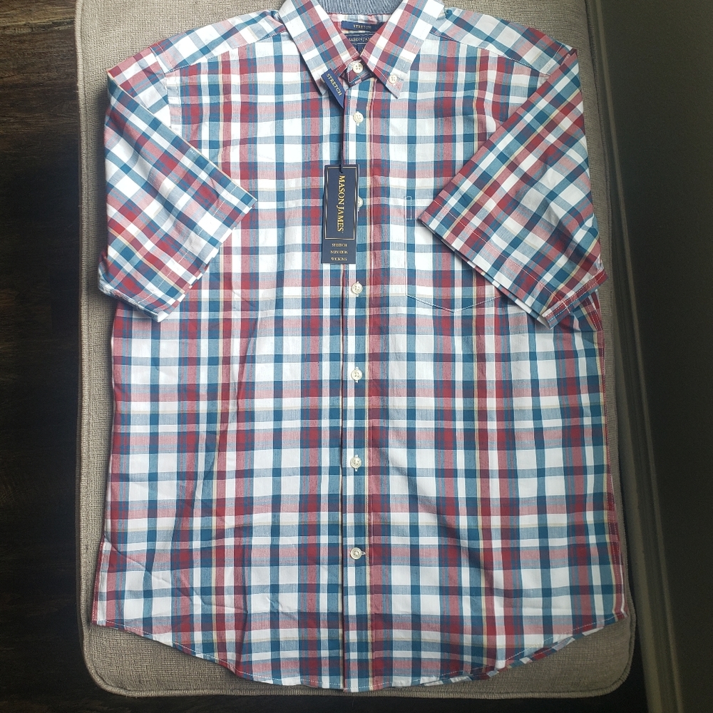 NWT Mason James M Red Dress Shirt